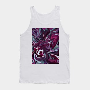 Luxe Living Silk Marble - Magenta, Blue, Grey Liquid Paint Pattern Tank Top